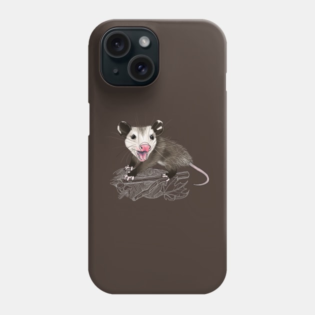 Baby Opossum-dark background Phone Case by mernstw