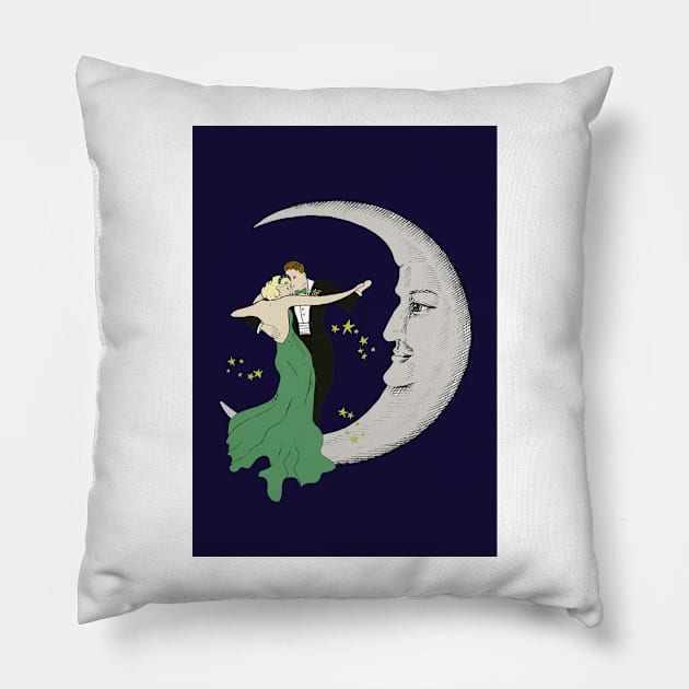 Vintage dancing on the moon Pillow by CasValli
