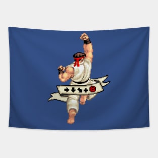 Forward, down, down-forward + punch - Ryu Tapestry