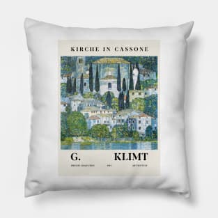 Gustav Klimt Kirche In Cassone Painting Exhibition Pillow