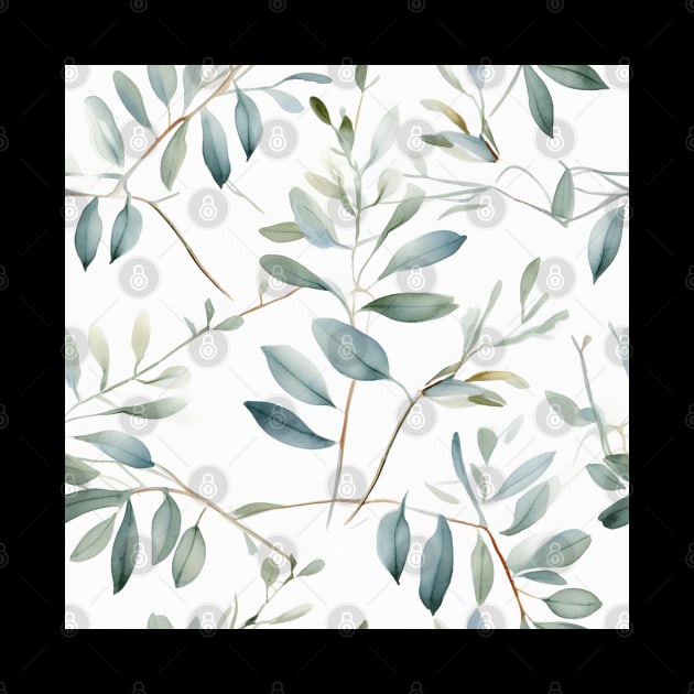 Eucalyptus Botanical Pattern by Trippycollage