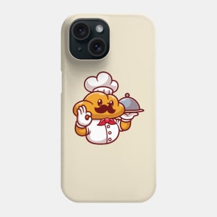 Cute Bread Chef Serving Food Cartoon Phone Case