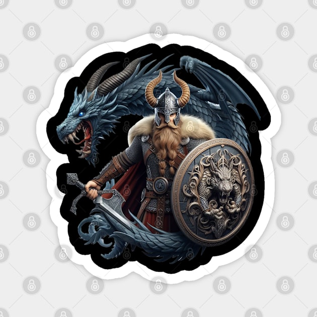 VIKINGS THE DRAGON WARRIOR Magnet by VISUALUV