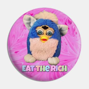 Eat the Rich Furby Pin