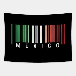 Mexico flag colors barcode Tapestry