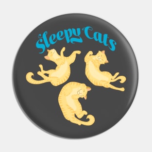 Sleepy Cats in Blue Pin