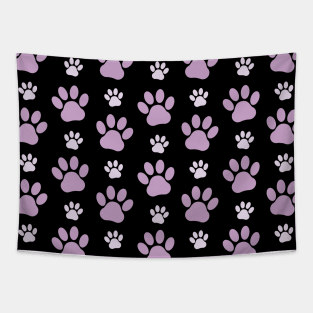 Pattern Of Paws, Lilac Paws, Dog Paws, Paw Prints Tapestry