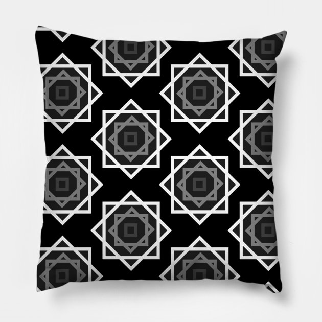 Black pattern design Pillow by Spinkly