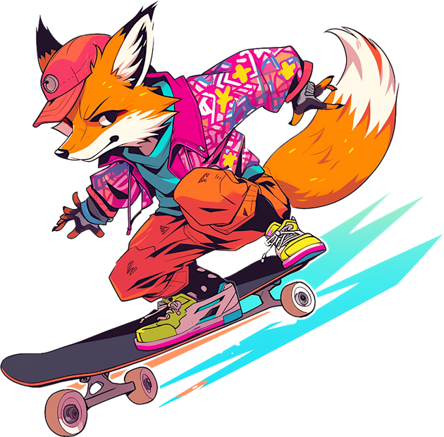 fox skater Kids T-Shirt by skatermoment