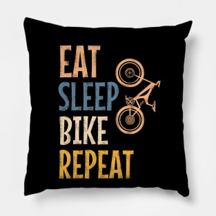 Eat sleep bike repeat Pillow