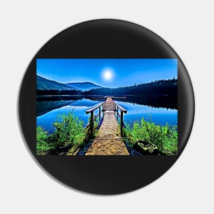 Garibaldi Provincial Park Lakeside Dock Moonlit Night Pin