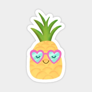 Pineapple Summer Pink Sunglasses Beach Vibes Magnet