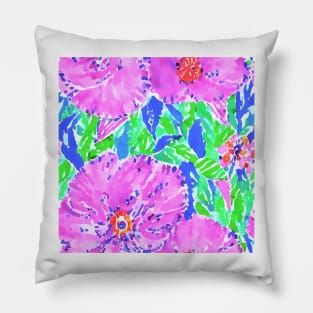 Seamless blue, green and pink watercolor Pillow