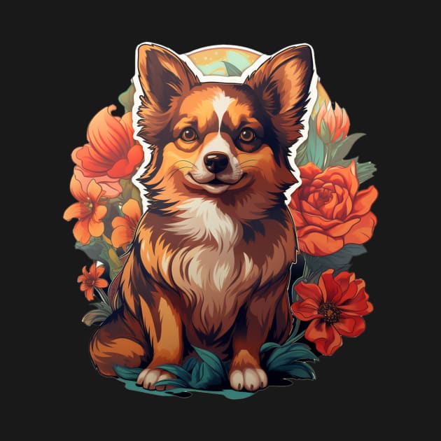 Floral Chihuahua Vintage Flower Dog Lover by BunDauVN