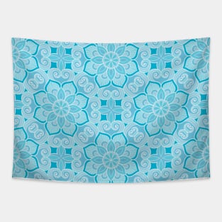 Ornamental floral mandala blue #2 Tapestry