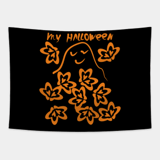 Funny orange ghost Tapestry