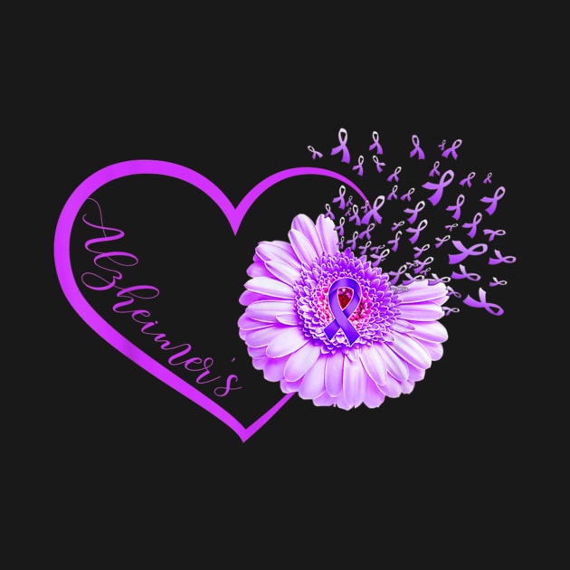 Funny Heart Alzheimers Awareness Purple Ribbon Gift by jordanfaulkner02