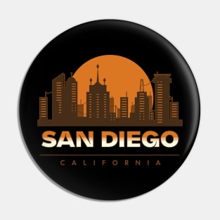 San Diego California Cityscape Pin