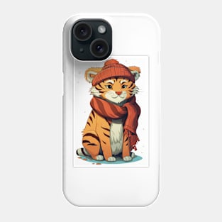 Cute Tiger Wearing A Hat And Scarf Phone Case