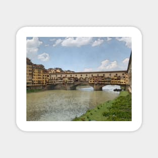 Shops Spanning The Arno River Magnet