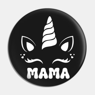 Cute Mama Unicorn Face Print Pin