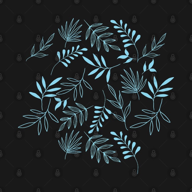 Light blue leaf pattern by Emkute