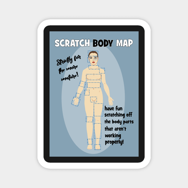 Scratch body map for the more mature! Magnet by Happyoninside