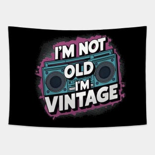 Vintage Soundwaves - A Retro Revival Boombox Legacy Tapestry