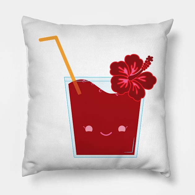 Agua de Jamaica (Hibiscus Iced Tea) Pillow by Florentino