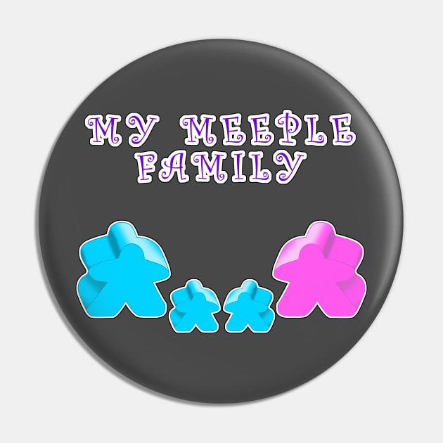 Meeple family 1 man 1 woman 2 boy Pin by MononcGeek