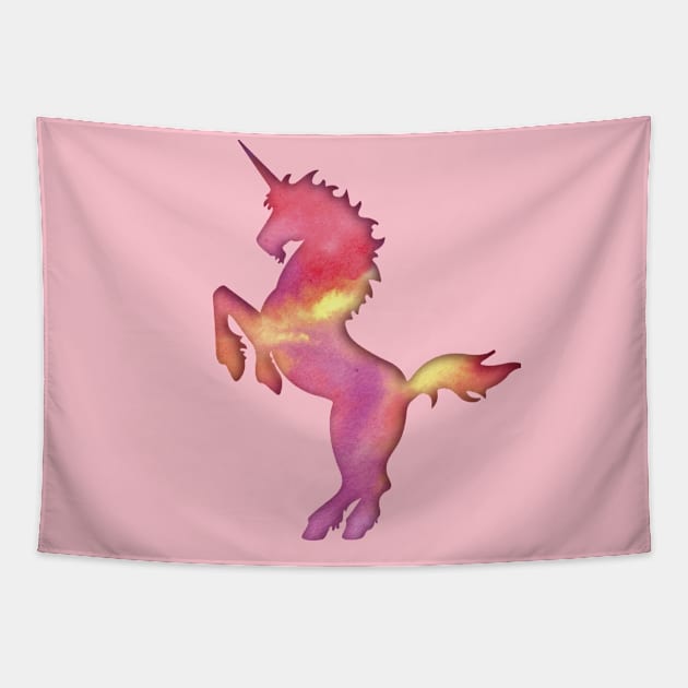 Pink Sherbert Unicorn Tapestry by ferinefire