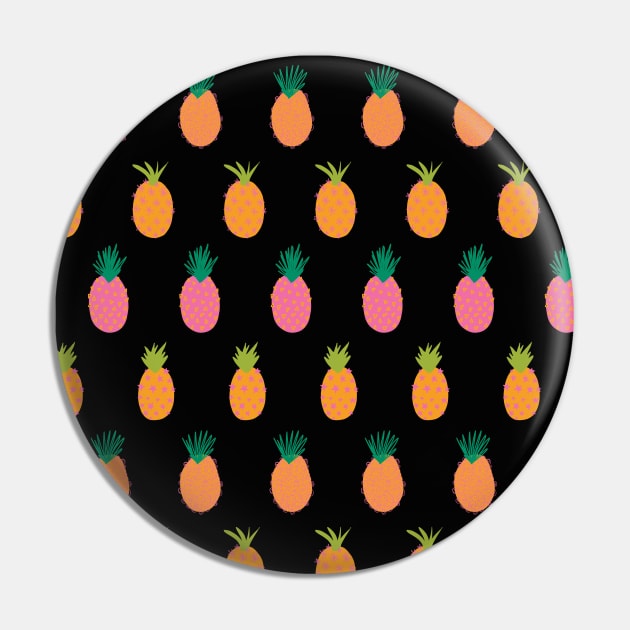 Pineapple Rows on Black Pin by Sandra Hutter Designs