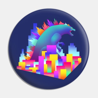 Neon City Godzilla Pin