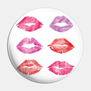 Kissing Lipstick Collage, Lips of Love Art Print Pin