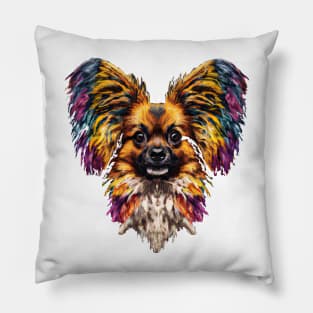 Papillon Butterfly Dog Design Pillow