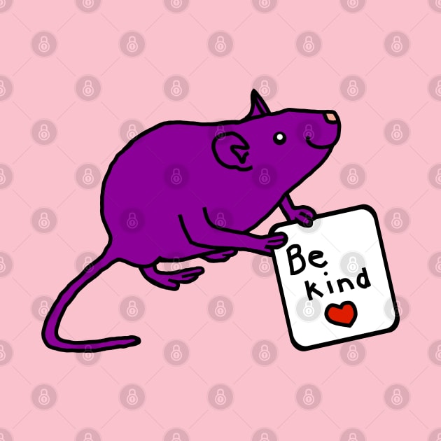 Purple Rat says Be Kind by ellenhenryart