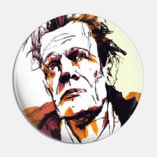 Charles Bukowski Portrait - Famous Writer Art Pin