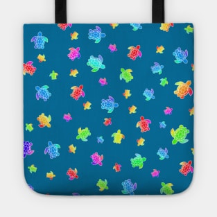 TURTLE Lover Colorful Sea Turtles  - Cute Turtle Art Tote