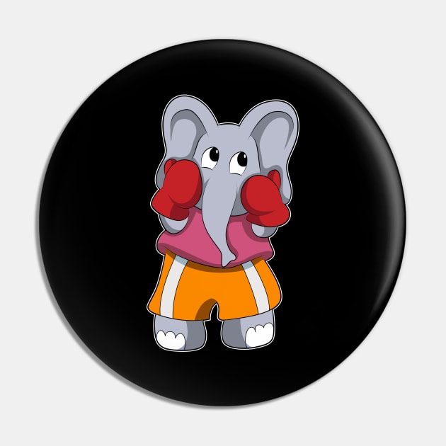 Elephant as Boxer with Boxing gloves Pin by Markus Schnabel