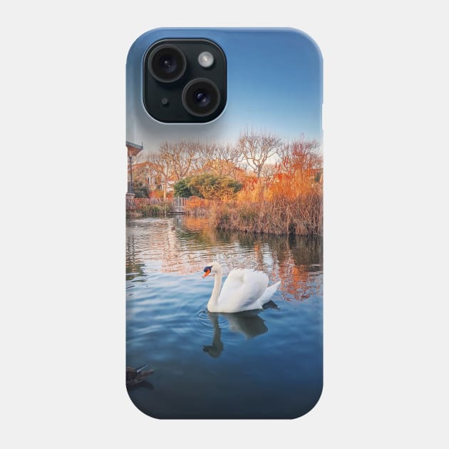 White swan and mandarin ducks Phone Case by psychoshadow