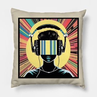 Retro Music TV Surrealism Pillow