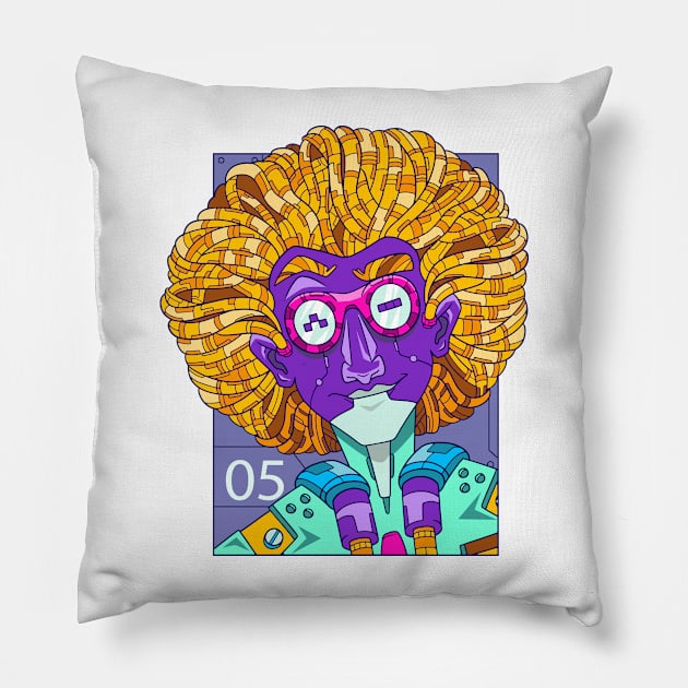 Technology Crazy hair Pillow by Mako Design 