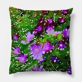 Watery abstract aster print Pillow