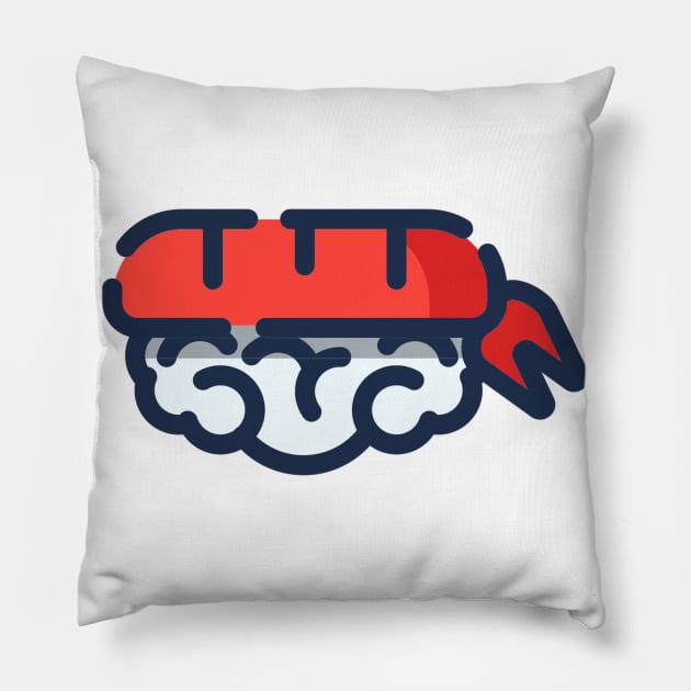 Cute Kawaii Shrimp Sushi Pillow by MajorCompany