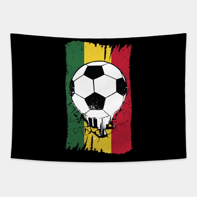 Vintage Ghanaian Flag with Football // Retro Ghana Soccer Tapestry by SLAG_Creative