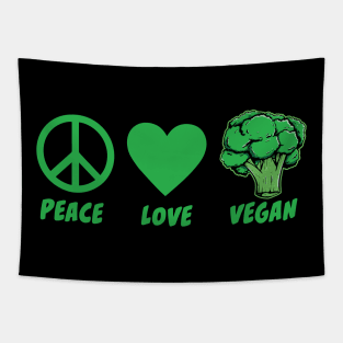 Peace Love Vegan Tapestry