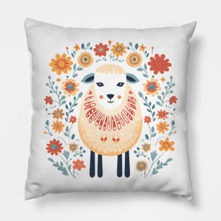 Scandinavian Folk Art Sheep Pillow