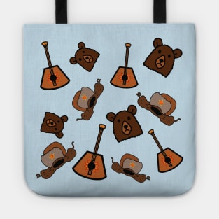 Balalaika, Bear and Ushanka hat USSR patterns Tote