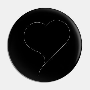 White Line Heart Pin