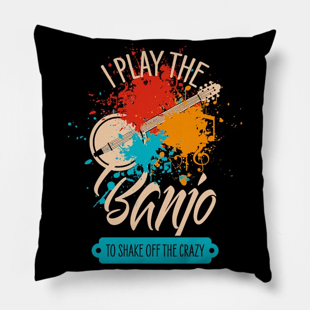 Banjo Bluegrass Music Pillow by Teeladen